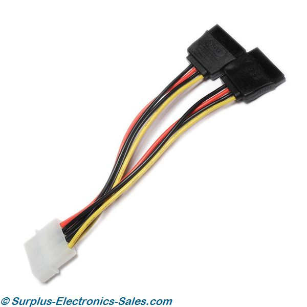 6'' ATX Molex Power to SATA Power Adapter - Click Image to Close